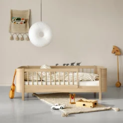 Oliver Furniture Umbauset Wood Mini+ Babybett inkl. Umbauset Juniorbett und Geschwisterset zu 2 Juniorbetten Eiche