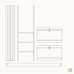 Oliver Furniture Umbauset Wood Mini+ Babybett inkl. Umbauset Juniorbett und Geschwisterset zum halbhohen Etagenbett Eiche