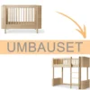 Oliver Furniture Umbauset Wood Mini+ Babybett inkl. Umbauset Juniorbett zum halbhohen Hochbett Eiche