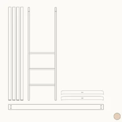 Oliver Furniture Umbauset Wood Mini+ Babybett inkl. Umbauset Juniorbett zum halbhohen Hochbett Eiche