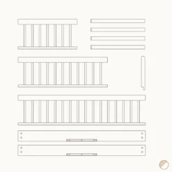 Oliver Furniture Umbauset Wood Mini+ Babybett zum Juniorbett Weiß/Eiche