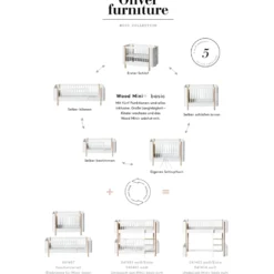 Oliver Furniture Umbauset Wood Mini+ halbhohes Hochbett zum Juniorbett Weiß/Eiche