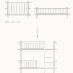 Oliver Furniture Umbauset Wood Mini+ Basic und Geschwisterset zum halbhohen Etagenbett Weiß