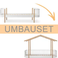 Oliver Furniture Umbauset Wood Original Einzelbett zum Hausbett weiß/Eiche