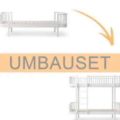 Oliver Furniture Umbauset Wood Original Einzelbett/Juniorbett zum Etagenbett weiß