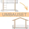 Oliver Furniture Umbauset Wood Original halbhohes Hochbett 128/138 cm zum Hausbett weiß/Eiche