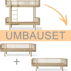 Oliver Furniture Umbauset Wood Original Etagenbett zu 2 Bettsofas Eiche