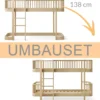 Oliver Furniture Umbauset Wood Original halbhohes Hochbett 138 cm zum halbhohen Etagenbett Eiche