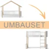 Oliver Furniture Umbauset Wood Mini+ Hausbett zum halbhohen Hochbett weiß/Eiche