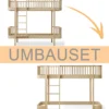 Oliver Furniture Umbauset Wood Original Etagenbett zum halbhohen Hochbett Eiche