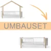 Oliver Furniture Umbauset Wood Mini+ Hausbett zum Juniorbett Eiche & weiß/Eiche