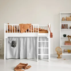 Oliver Furniture Vorhang für halbhohes Hochbett Seaside (160-200cm)/Etagenbett Rosa