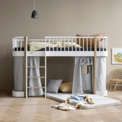 Oliver Furniture Vorhang für halbhohes Hochbett Wood Original Grau 138 cm