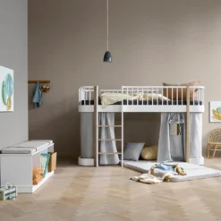 Oliver Furniture Vorhang für halbhohes Hochbett Wood Original Grau 138 cm