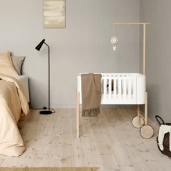 Oliver Furniture Wood Beistellbett inkl. Umbauset zur Bank Weiß/Eiche