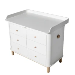 Oliver Furniture Wood Große Wickelplatte für Kommode 3 Schubladen Weiß