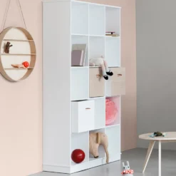 Oliver Furniture Wood Kisten 2 Fronten Weiß/Eiche