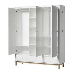 Oliver Furniture Wood Kleiderschrank 3-Türig Weiß/Eiche