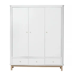 Oliver Furniture Wood Kleiderschrank 3-Türig Weiß/Eiche