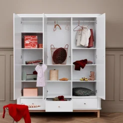 Oliver Furniture Wood Kleiderschrank 3-Türig Weiß/Eiche