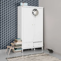 Oliver Furniture Wood Kleiderschrank 2-Türig Weiß