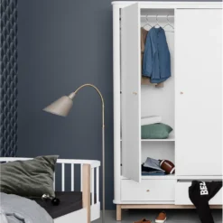 Oliver Furniture Wood Kleiderschrank 2-Türig Weiß/Eiche