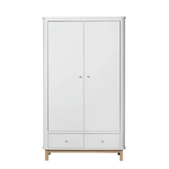 Oliver Furniture Wood Kleiderschrank 2-Türig Weiß/Eiche