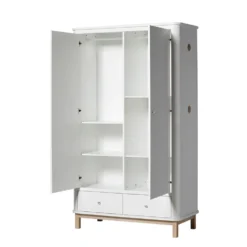 Oliver Furniture Wood Kleiderschrank 2-Türig Weiß/Eiche