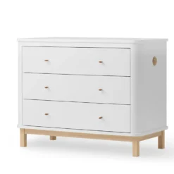 Oliver Furniture Wood Kommode 3 Schubladen Weiß/Eiche