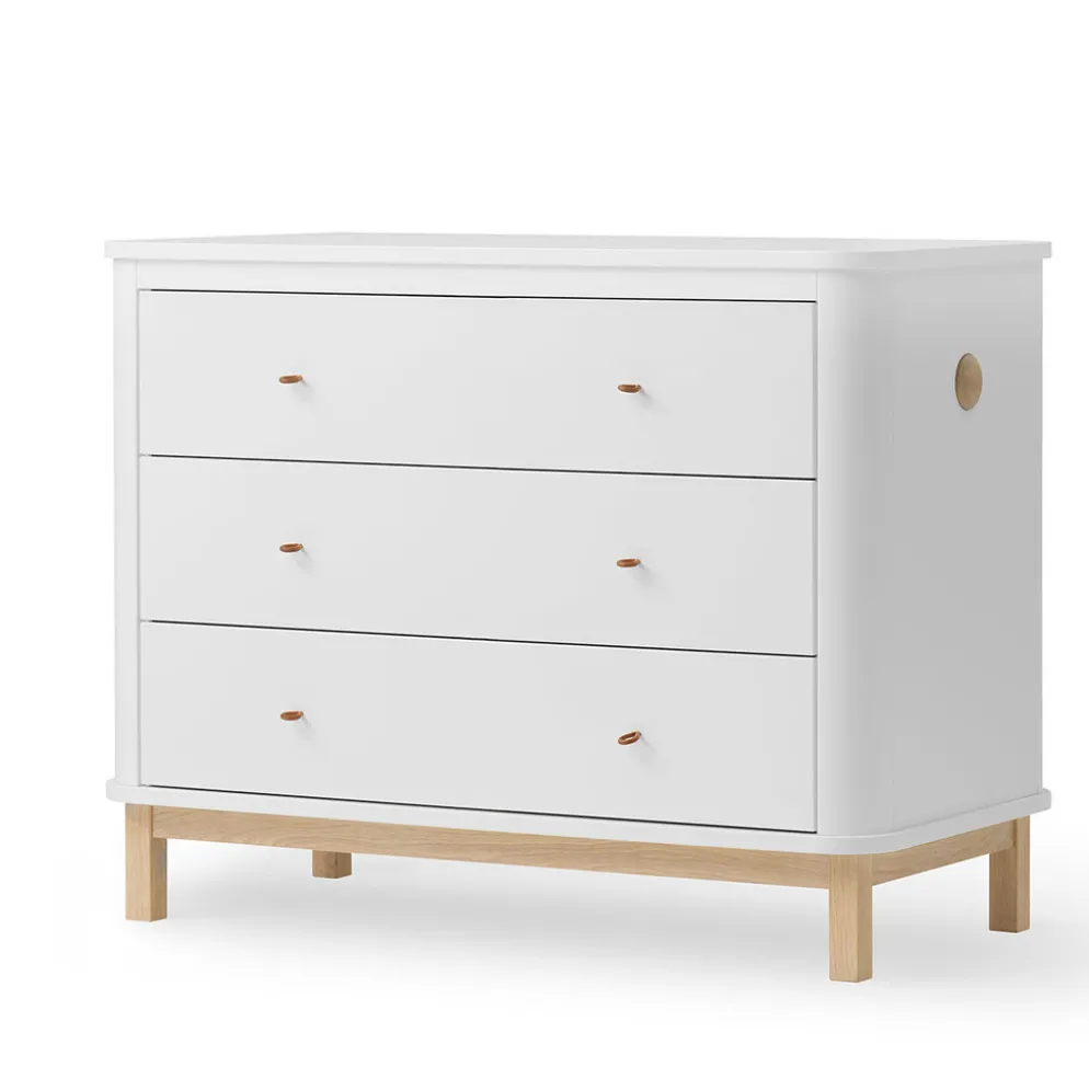 Oliver Furniture Wood Kommode 3 Schubladen Weiß/Eiche