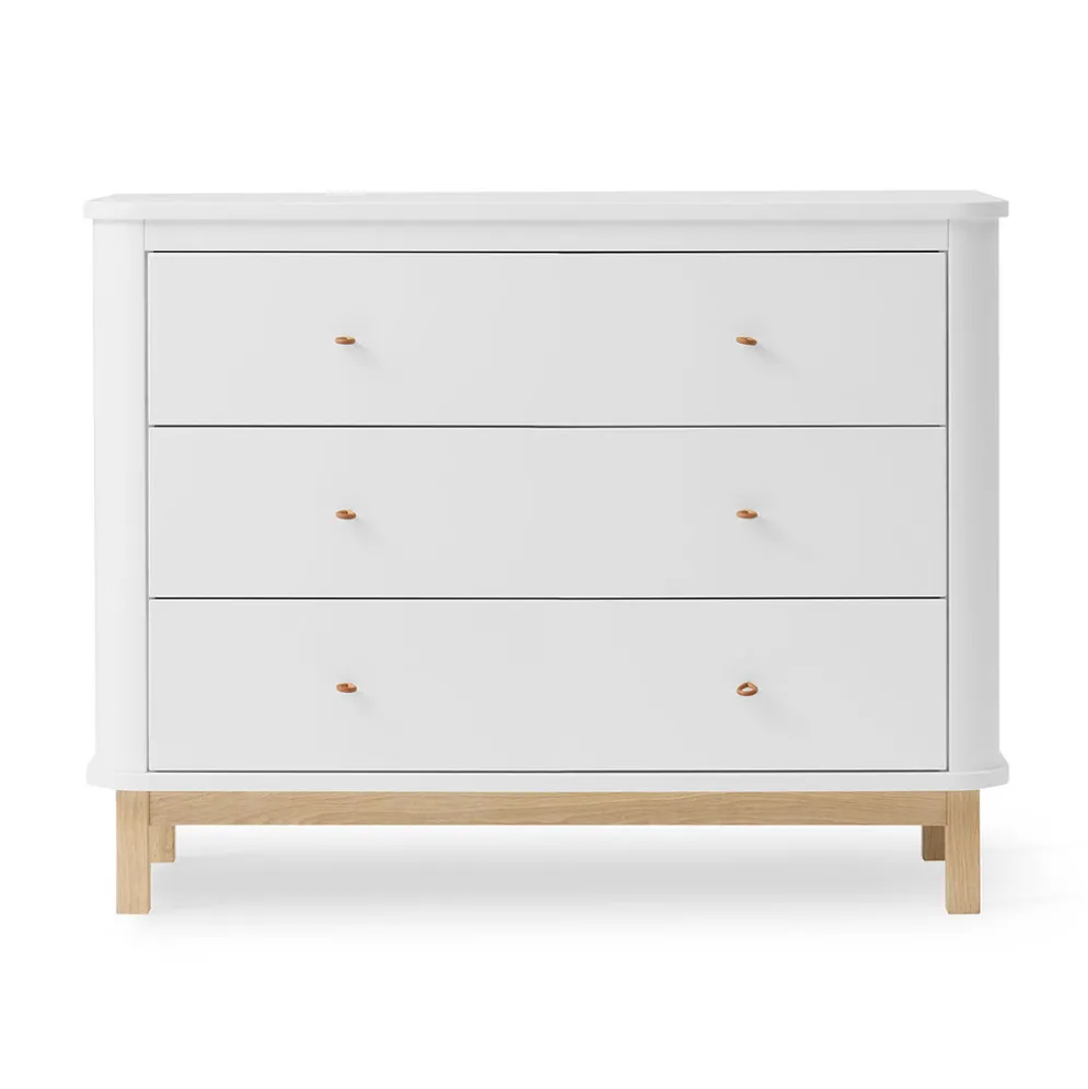 Oliver Furniture Wood Kommode 3 Schubladen Weiß/Eiche