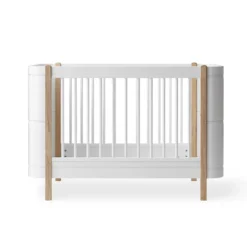 Oliver Furniture Wood Mini+ Babybett Weiß/Eiche exkl. Umbauset Juniorbett