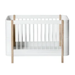 Oliver Furniture Wood Mini+ Babybett Weiß/Eiche exkl. Umbauset Juniorbett