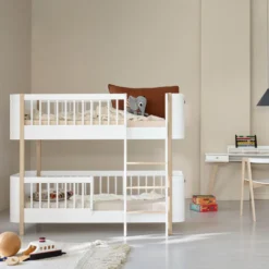 Oliver Furniture Wood Mini+ halbhohes Etagenbett Weiß/Eiche