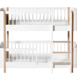 Oliver Furniture Wood Mini+ halbhohes Etagenbett Weiß/Eiche