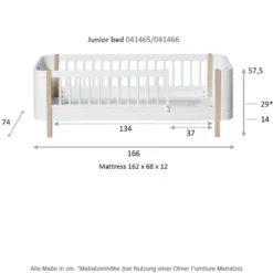 Oliver Furniture Wood Mini+ Juniorbett Weiß/Eiche
