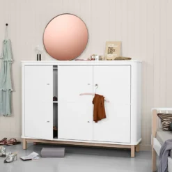 Oliver Furniture Wood Multi-Schrank 3-Türig Weiß/Eiche