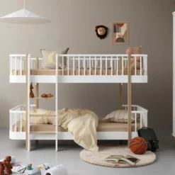 Oliver Furniture Wood Original halbhohes Etagenbett Weiß/Eiche