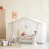 Oliver Furniture Wood Original Hausbett-Zelt transparent weiß