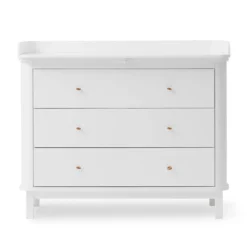 Oliver Furniture Wood Wickelkommode 3 Schubladen mit großer Wickelplatte Weiß