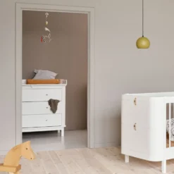 Oliver Furniture Wood Wickelkommode 3 Schubladen mit großer Wickelplatte Weiß