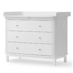 Oliver Furniture Wood Wickelkommode 3 Schubladen mit großer Wickelplatte Weiß