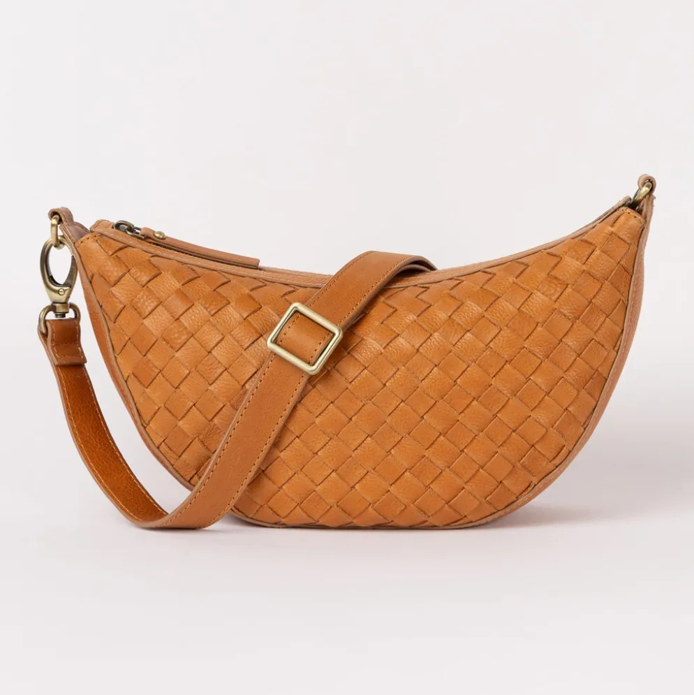 O My Bag Ledertasche Crossbody LEO Wild Oak Woven weiches Leder
