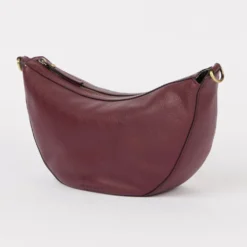 O My Bag Ledertasche Crossbody LEO inkl. gedrehter Gurt Dark Cherry weiches Leder