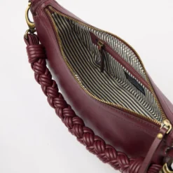 O My Bag Ledertasche Crossbody LEO inkl. gedrehter Gurt Dark Cherry weiches Leder