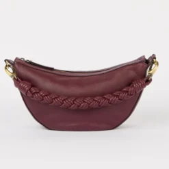 O My Bag Ledertasche Crossbody LEO inkl. gedrehter Gurt Dark Cherry weiches Leder