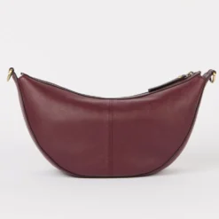 O My Bag Ledertasche Crossbody LEO inkl. gedrehter Gurt Dark Cherry weiches Leder