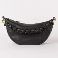 O My Bag Ledertasche Crossbody LEO inkl. gedrehter Gurt Black weiches Leder