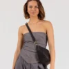 O My Bag Ledertasche Crossbody LEO Black Woven weiches Leder