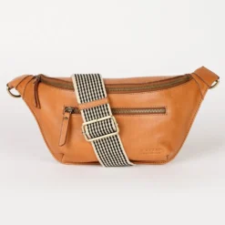 O My Bag Ledertasche Crossbody DREW BUM BAG weiches Leder Wild Oak inkl. 2 Taschengurte